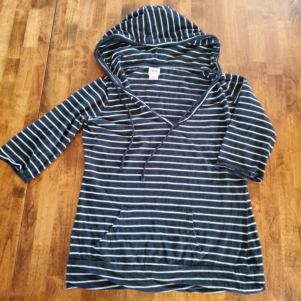 Mossimo Striped Hooded Top Size Medium
